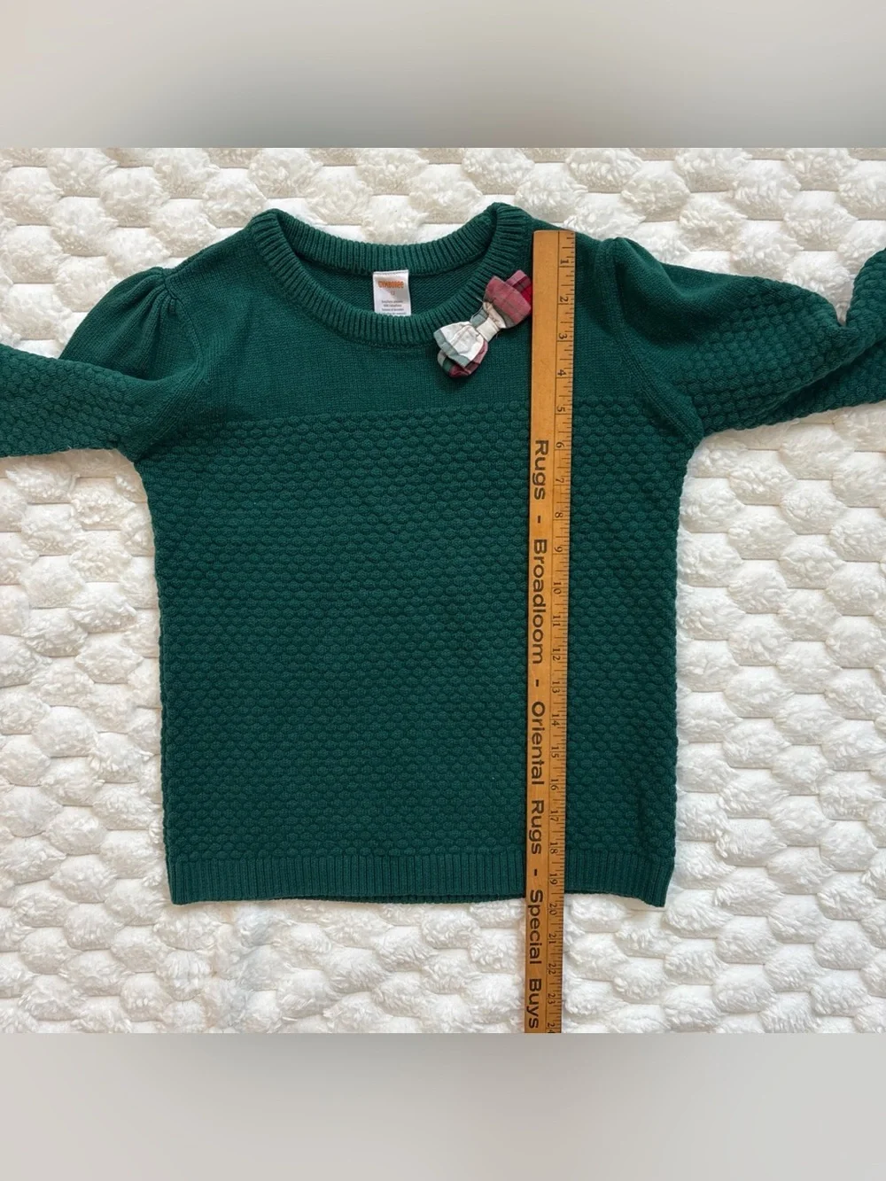 Gymboree Bubble Stitch Girls Sweater Size 12 Plaid Bow Detail Knit Holiday